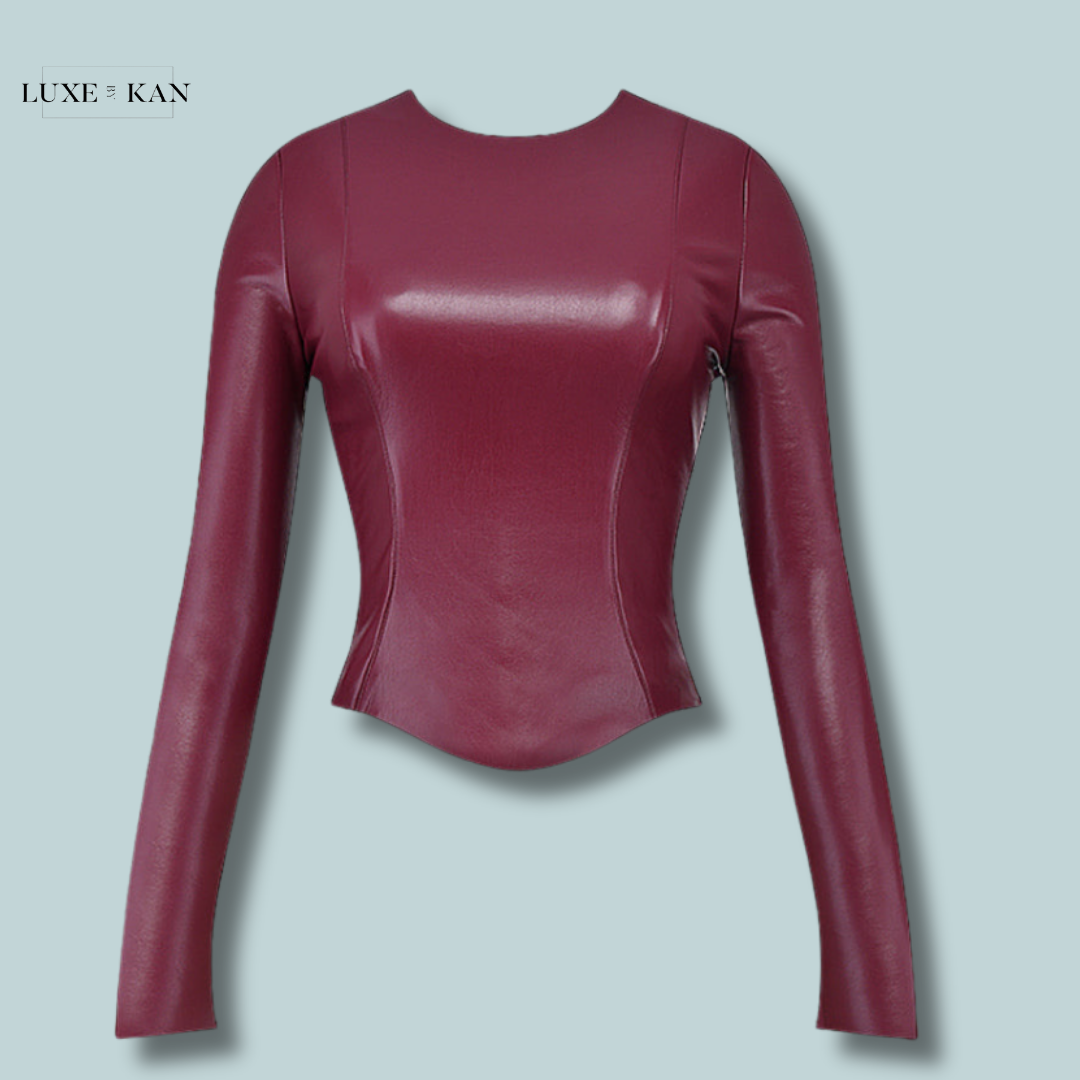 House of CB MYLAH
WINE VEGAN LEATHER TOP