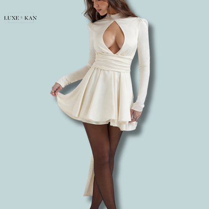 House of CB ARYANA 
IVORY BOW MINI DRESS