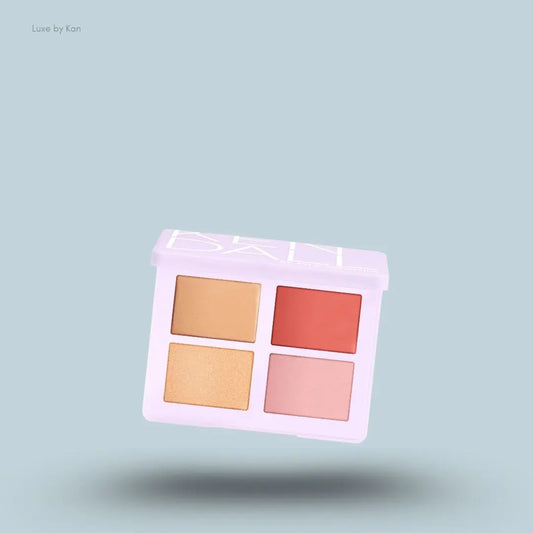 Kylie x Kendall Blush and Highlighter Cheek Quad palette on blue background — LBK India
