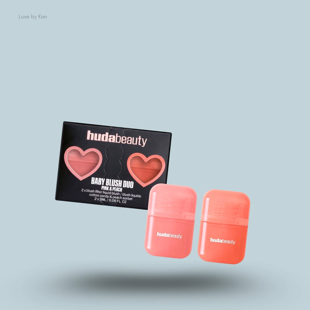 HUDA BEAUTY Baby Blush Duo Cotton Candy and Peach Sorbet
