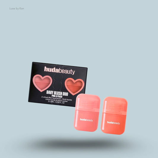 HUDA BEAUTY Baby Blush Duo Cotton Candy and Peach Sorbet