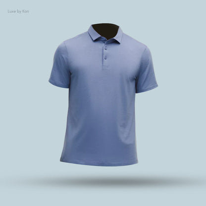 Light blue Lululemon Evolution Short-Sleeve Polo Shirt with a classic collar, highlighting a modern and minimalist design.