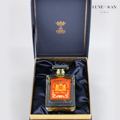 Maison de fouzdar tabac ultime perfume bottle in a navy gift box.