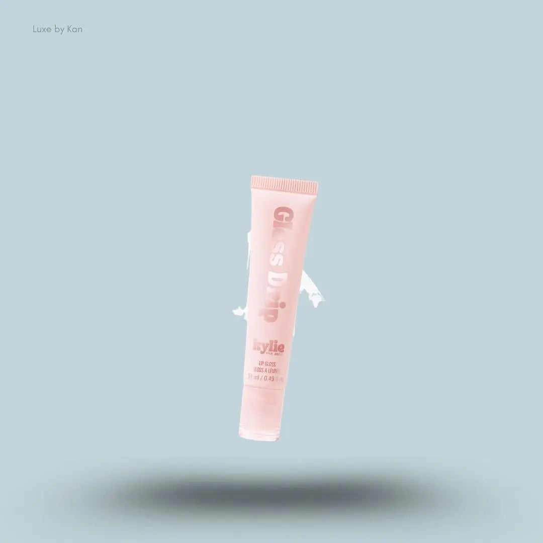 Kylie Cosmetics Gloss Drip Lip Gloss 14ml tube and swatch on blue background — LBK India