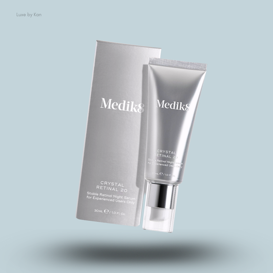 Medik8 Crystal Retinal 2O night serum tube with packaging.