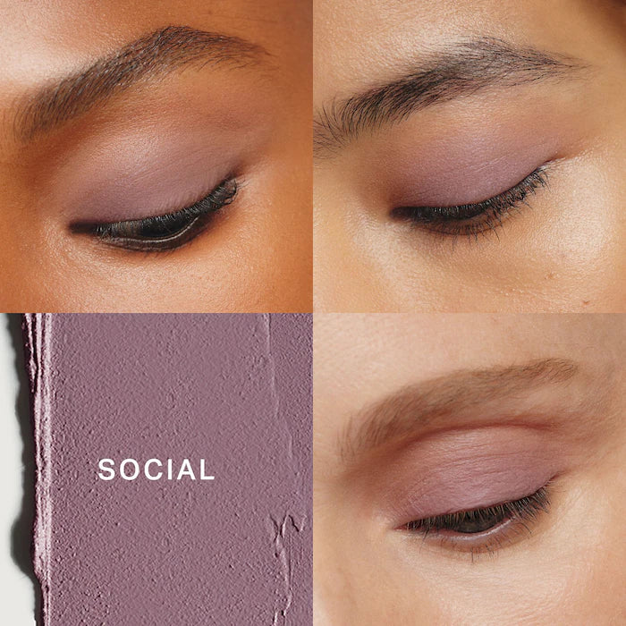 Close-up views of diverse skin tones with varying textures, highlighting natural brows and eyelids in a harmonious arrangement.