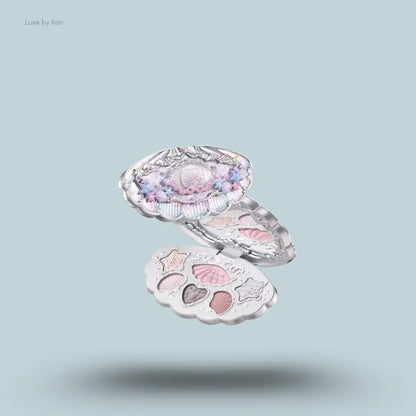 Flower Knows Shell's Jewel 6-Color Makeup Palette in Moonlight Pearl, nude shades in mother-of-pearl compact