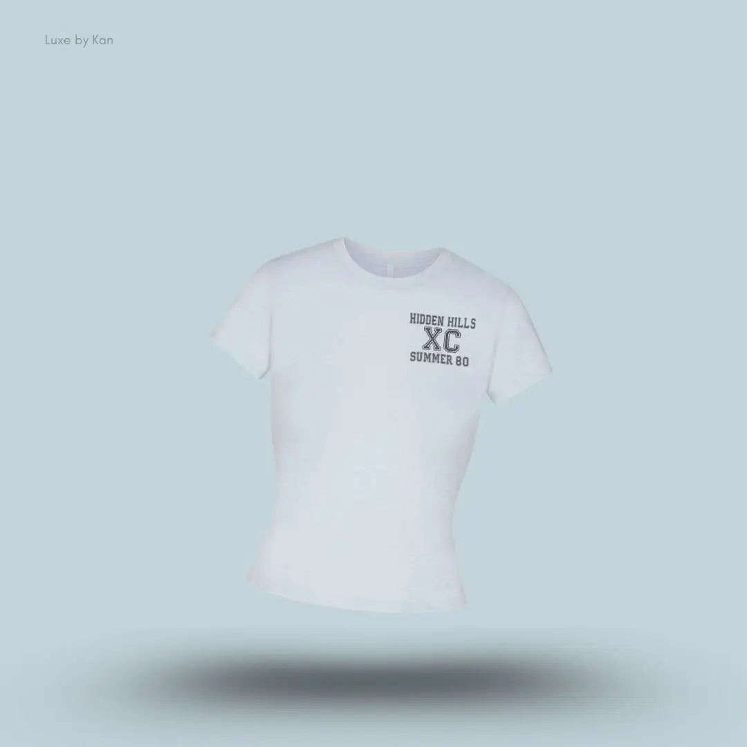 SKIMS Worn In Jersey T-Shirt in Opal Hidden Hills, flat lay on light blue background
