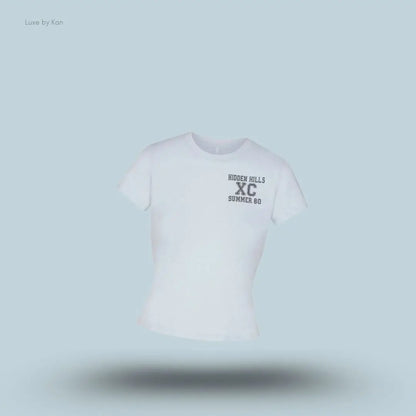 SKIMS Worn In Jersey T-Shirt in Opal Hidden Hills, flat lay on light blue background
