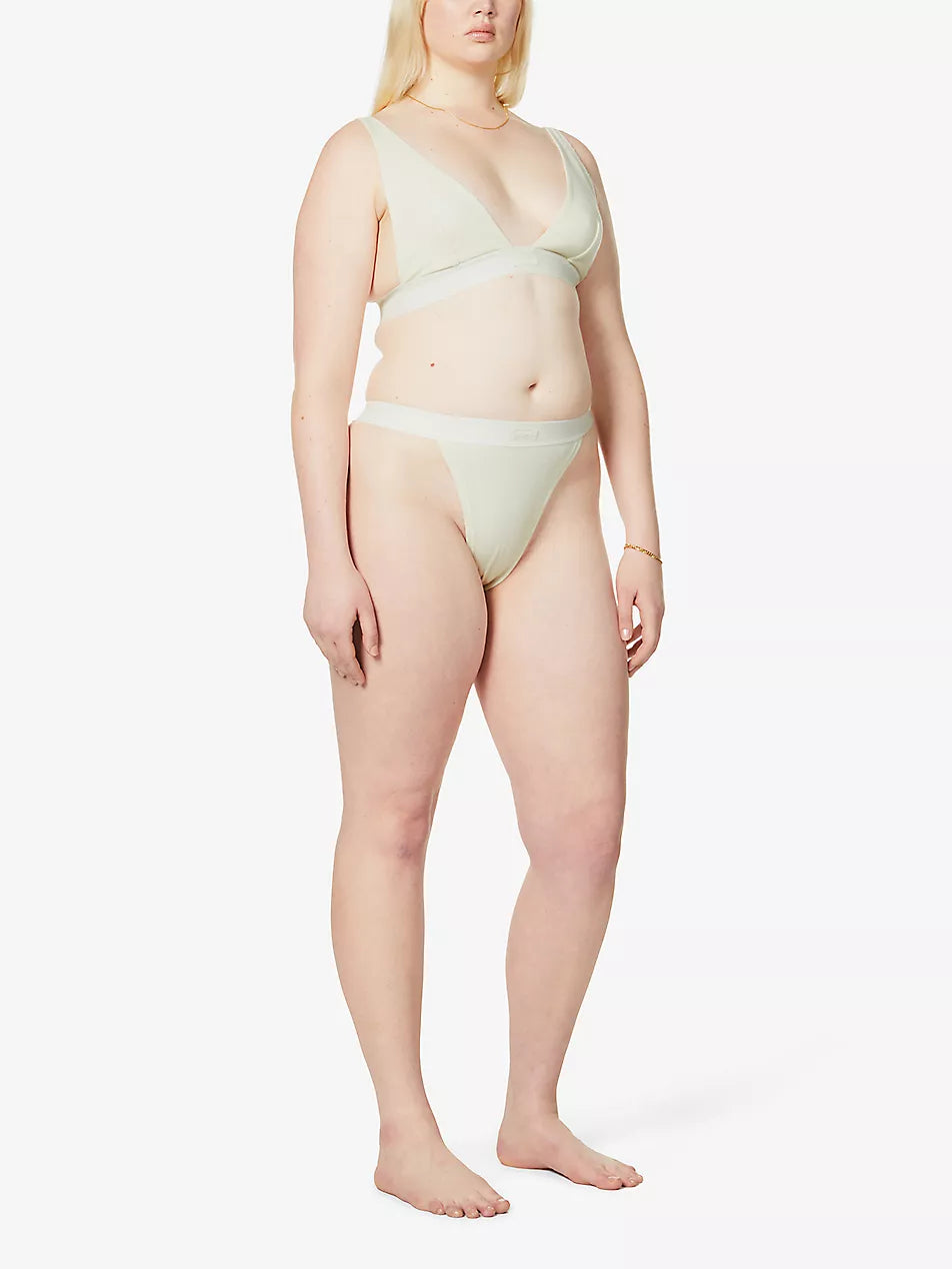 SKIMS Ribbed stretch-cotton thong – Luxe by Kan