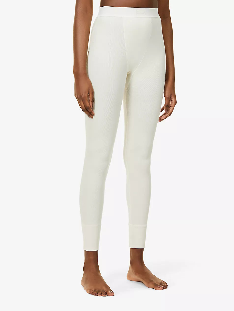 SKIMS Ribbed high-rise stretch-cotton leggings – Luxe by Kan