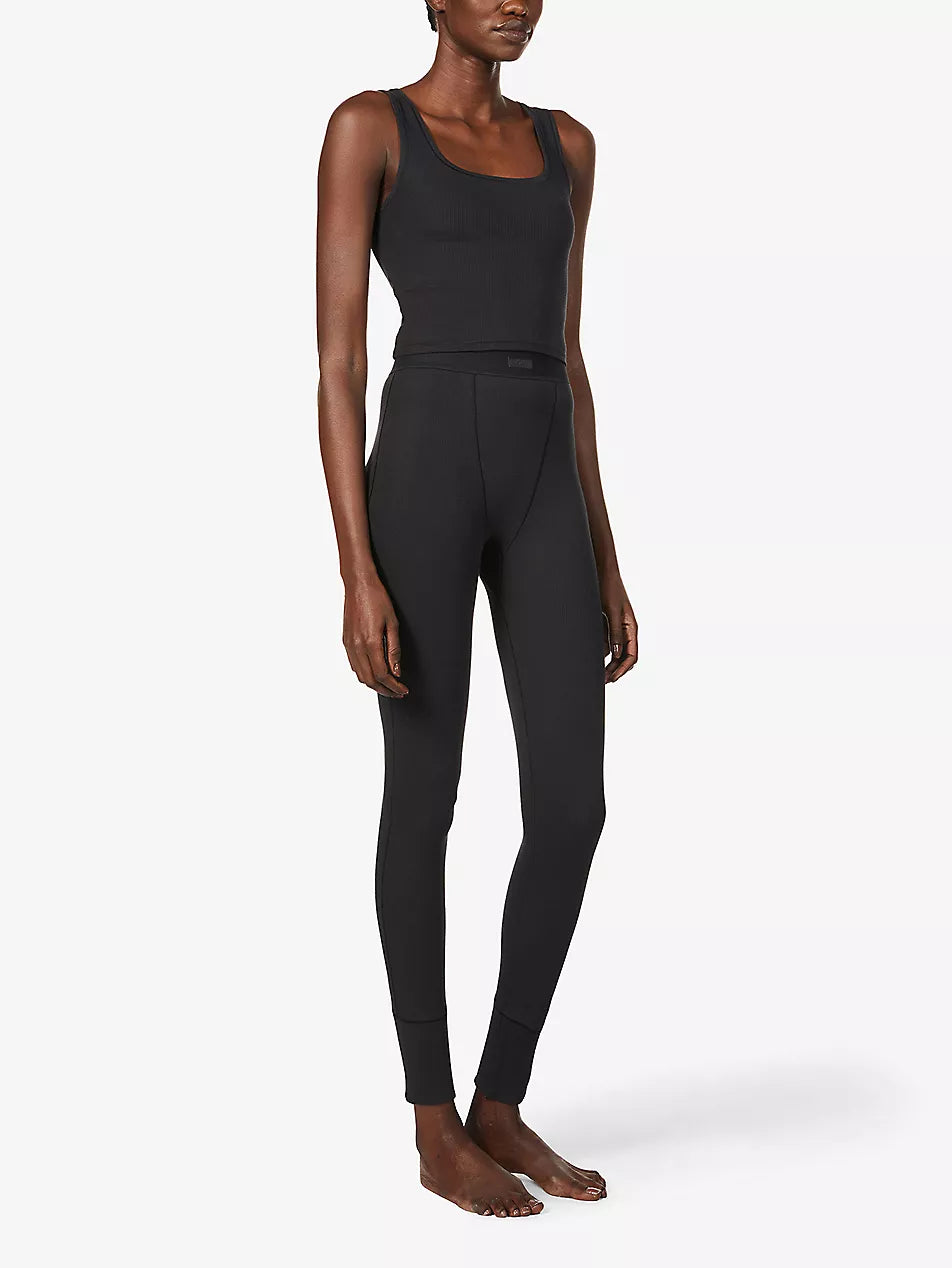 Organic Cotton Ribbed High-Waist Leggings | NEBBIA