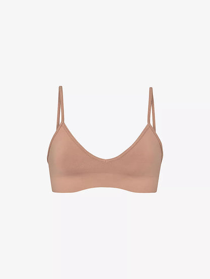 SKIMS Smoothing V-neck stretch-woven bralette – Luxe by Kan