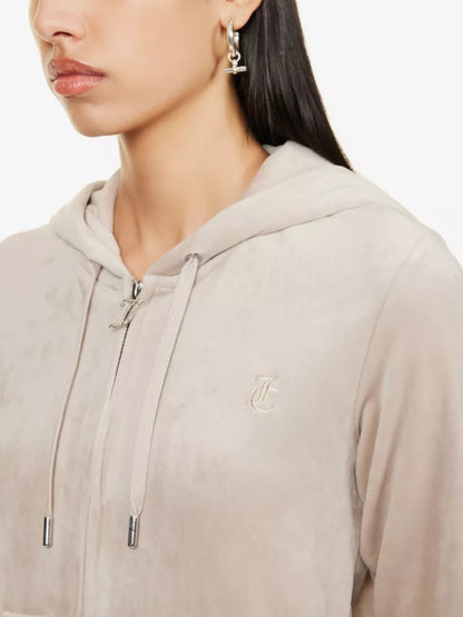 Juicy Couture Logo-embroidered front-pocket velour hoody