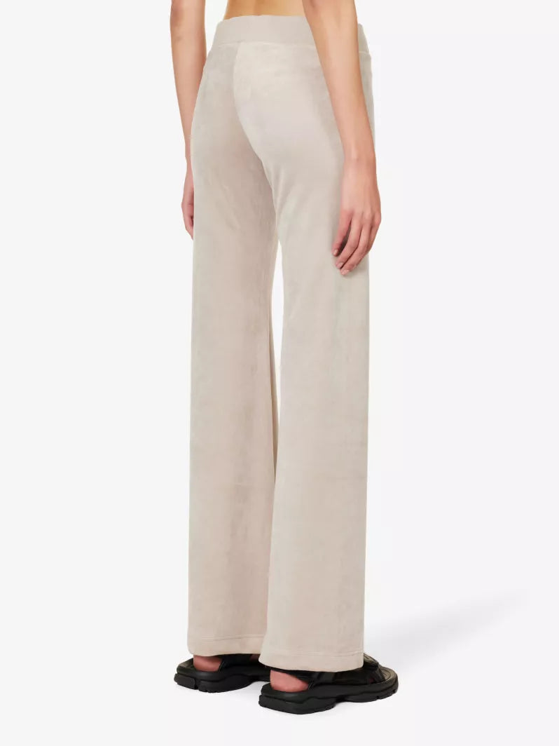Juicy Couture Layla logo-embroidered velour trousers