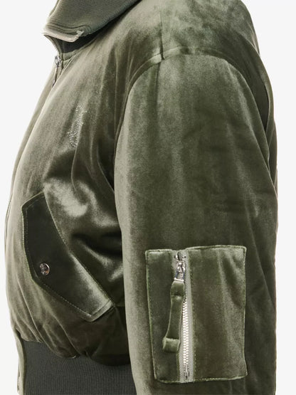 Juicy Couture Rydell rhinestone-embellished velour bomber jacket