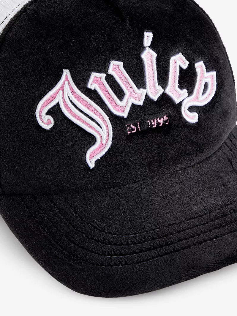 Juicy Couture Logo-Embroidered Mesh-Back Velour Cap Black101