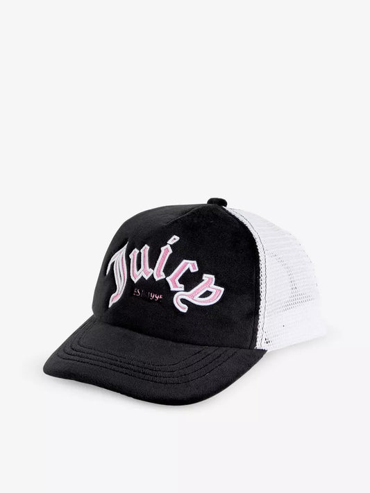 Juicy Couture Logo-Embroidered Mesh-Back Velour Cap Black101