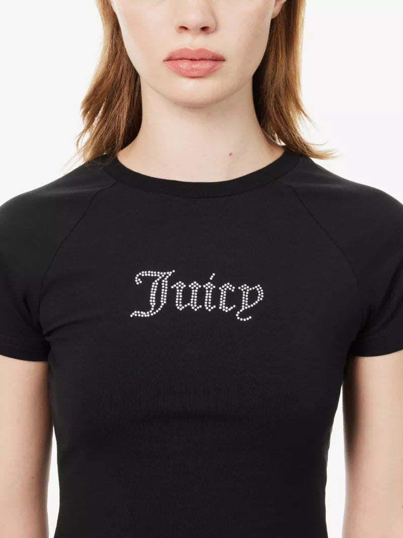 Juicy Couture Diamante-embellished cropped cotton-jersey T-shirt