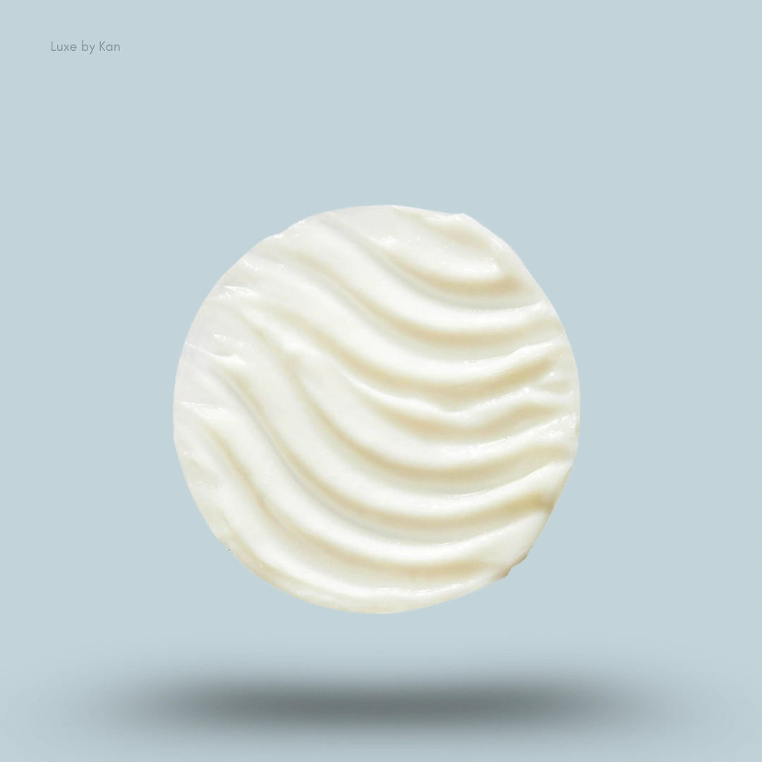 Circular sample of Ranavat regenerative conditioner with a rippled texture.