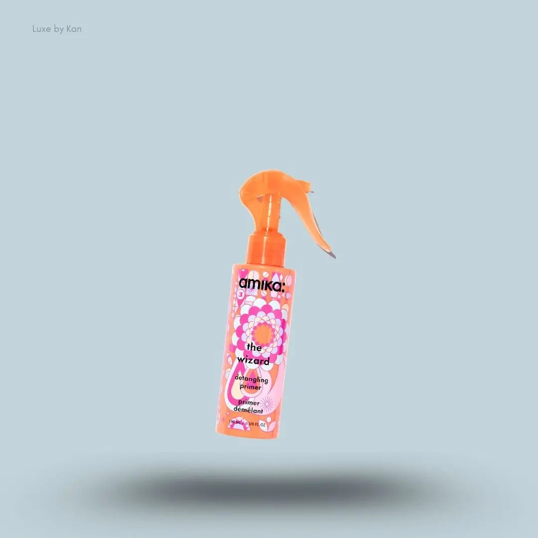 Amika The Wizard Detangling Primer 118ml bottle on blue background — LBK India