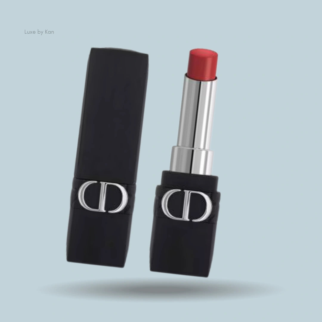 Open Rouge Dior Forever lipstick.