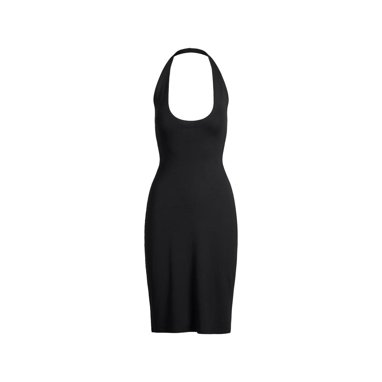 SKIMS PLUNGE HALTER MIDI DRESS