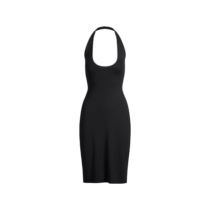 SKIMS PLUNGE HALTER MIDI DRESS