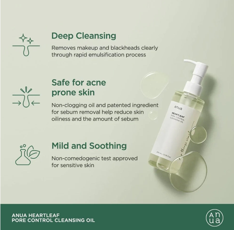 ANUA 
HEARTLEAF PORE CONTROL CLEANSING OIL 200ML