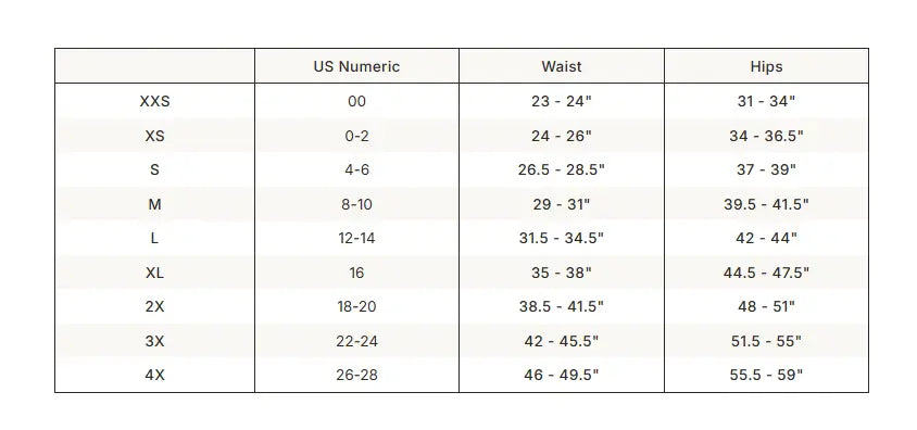 SKIMS Fits Everybody Lace Micro Thong size guide chart with measurements