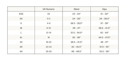 SKIMS Fits Everybody Lace Micro Thong size guide chart with measurements