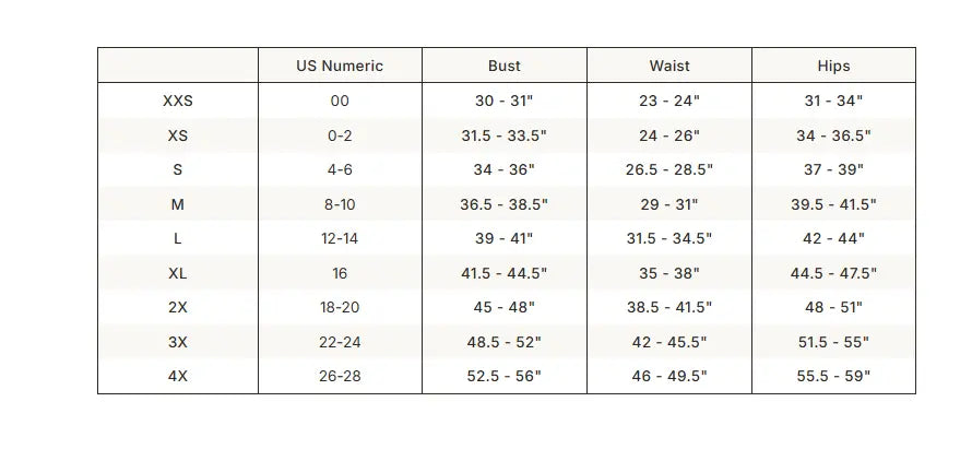SKIMS Silk Lace Mini Slip Dress size guide chart with measurements