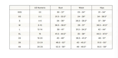 SKIMS Cotton Jersey Foldover Capri size guide chart with measurements