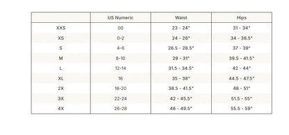 SKIMS Lightweight Cotton Lace Thong size guide chart with measurements