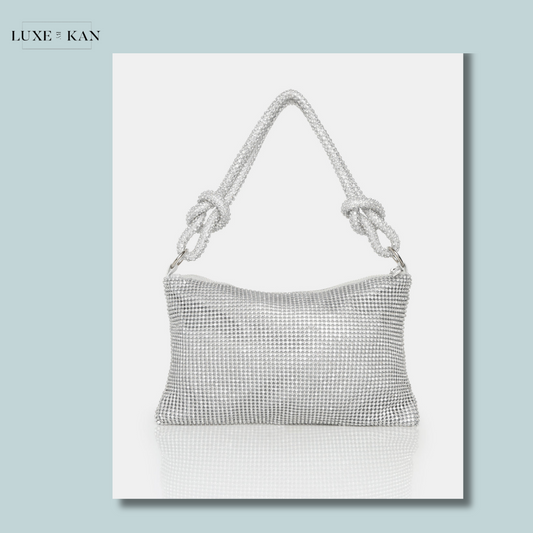 PUBLIC DESIRE The Lillia Silver Diamante Bag