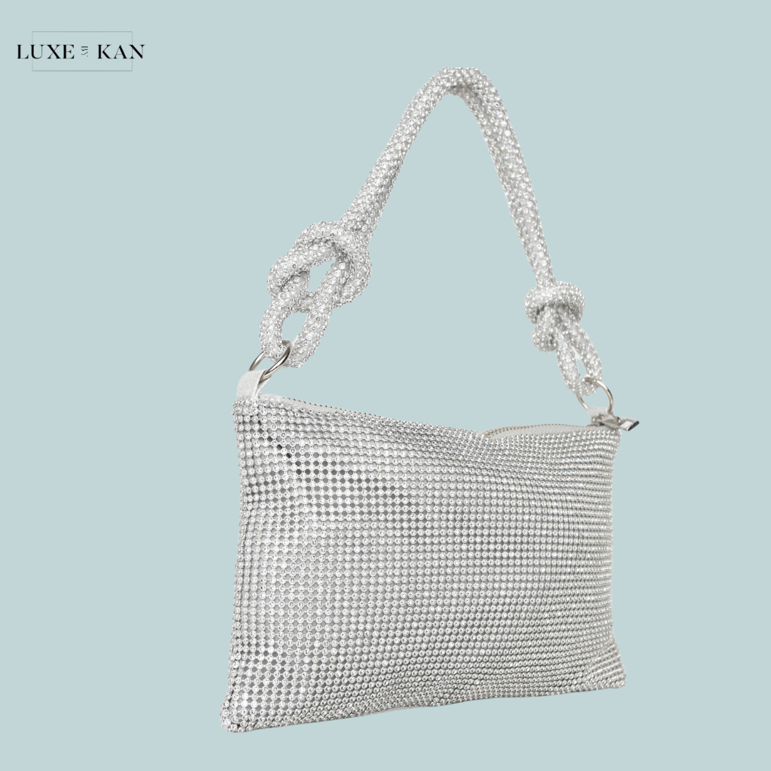 PUBLIC DESIRE The Lillia Silver Diamante Bag