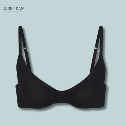 SKIMS Logo Underwire Demi Bra in Stretch-cotton