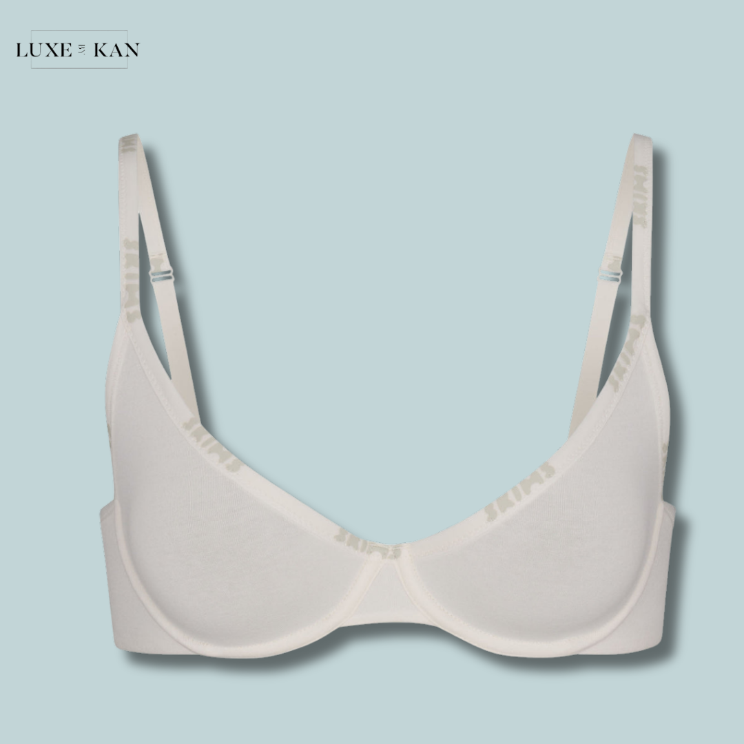 SKIMS Logo Underwire Demi Bra in Stretch-cotton