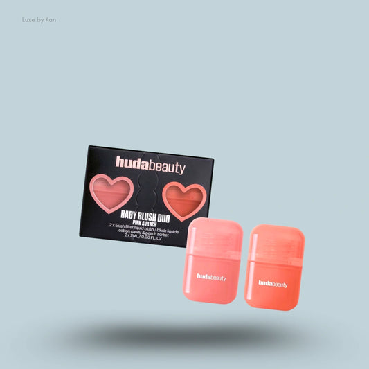 HUDA BEAUTY Baby Blush Duo Cotton Candy and Peach Sorbet