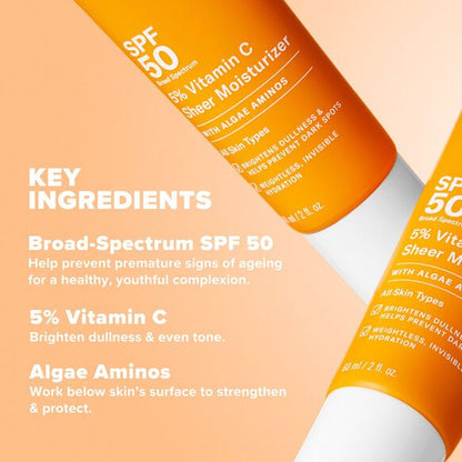 PAULA'S CHOICE 
5% VITAMIN C SHEER MOISTURIZER SPF50 60ML