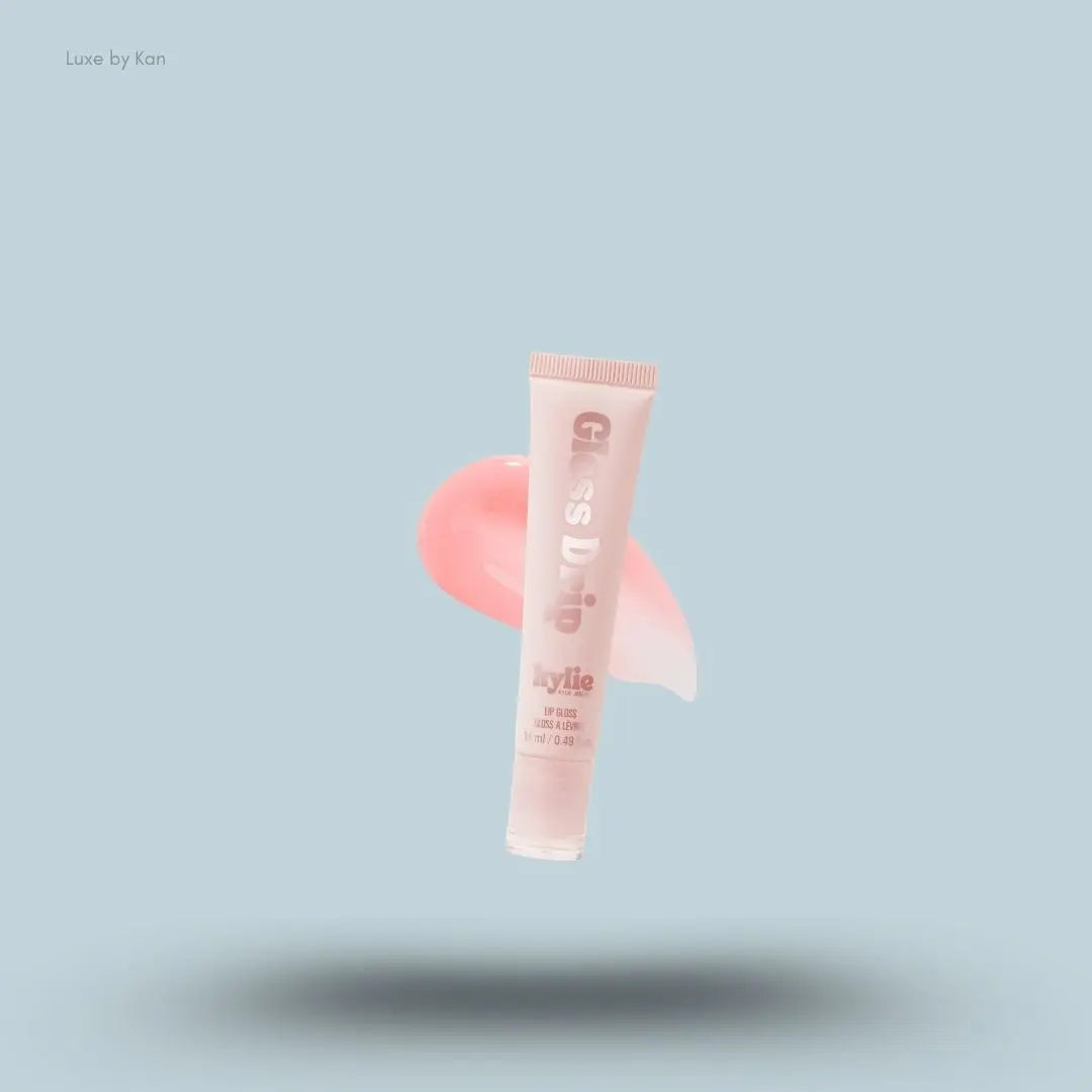 Kylie Cosmetics Gloss Drip Lip Gloss 14ml tube and swatch on blue background — LBK India