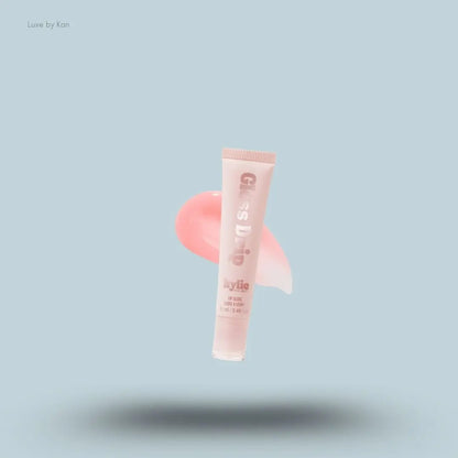 Kylie Cosmetics Gloss Drip Lip Gloss 14ml tube and swatch on blue background — LBK India