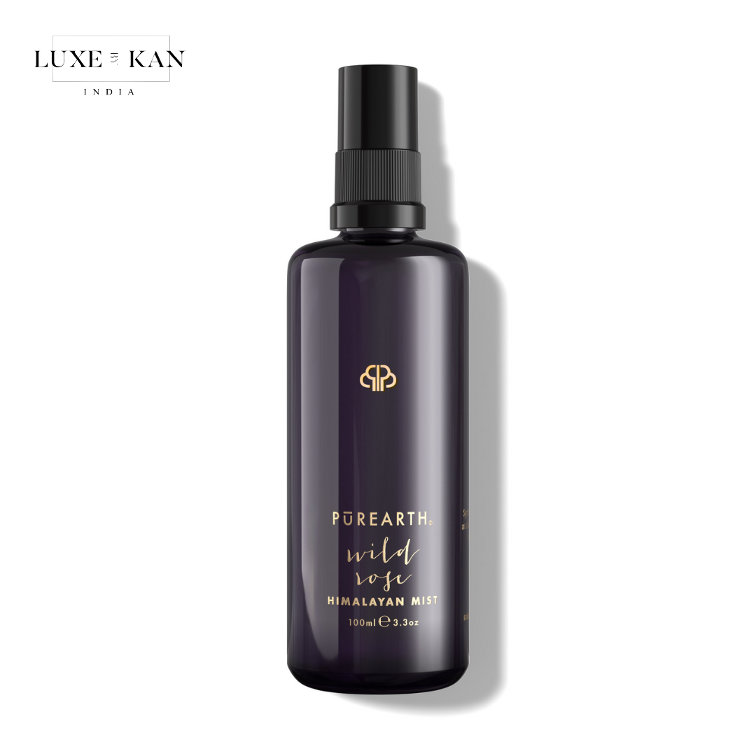 Purearth Wild Rose Himalayan Mist with a black spray nozzle.