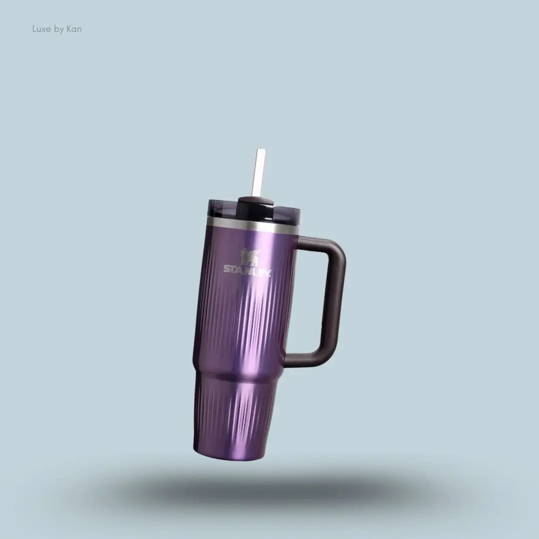Stanley Quencher H2.0 Fluted Tumbler 0.89L Wisteria Shine colour front view India