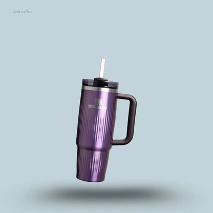 Stanley Quencher H2.0 Fluted Tumbler 0.89L Wisteria Shine colour front view India
