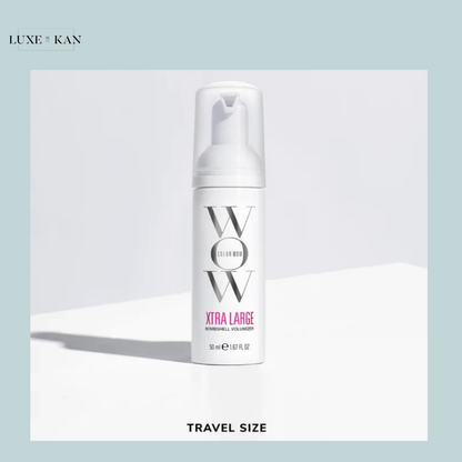 Color Wow Xtra Large Bombshell Volumizer, featuring sleek white packaging with gray and pink accents.