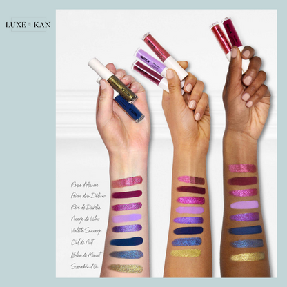 VIOLETTE FR Yeux Paint Matte Liquid Eyeshadow showcase vibrant lip and eye colors.