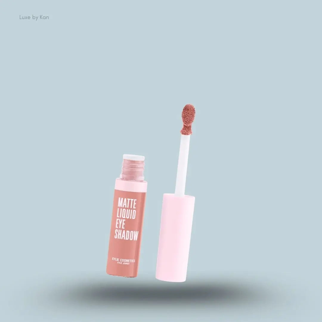 Kylie Cosmetics Matte Liquid Eyeshadow bottle on blue background — Luxe by Kan India