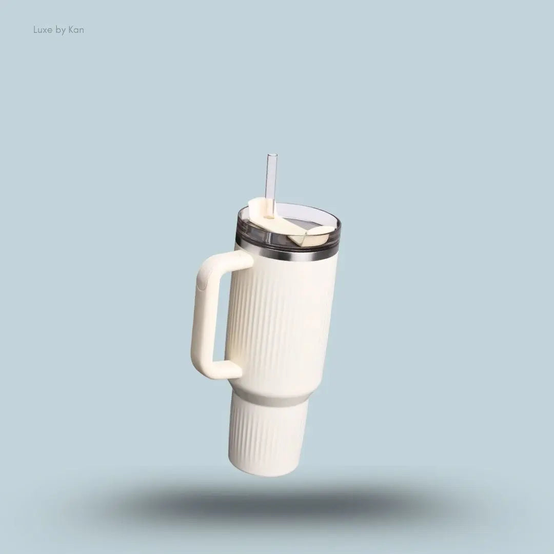 Stanley Quencher H2.0 Fluted Tumbler 1.18L back view showing handle and fluted texture India