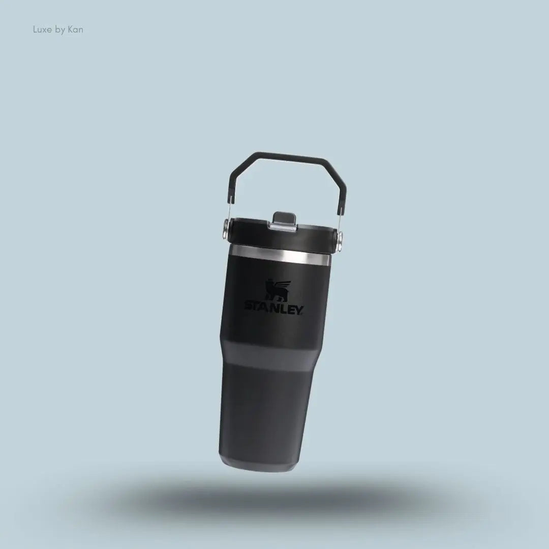 Stanley IceFlow Flip Straw 2.0 Tumbler 0.41L Black 2.0 colour leakproof compact tumbler with flip straw front view India